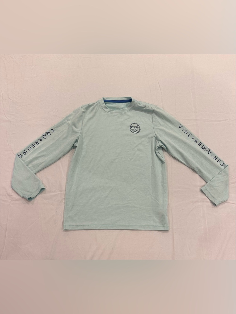 Vineyard Vines Performance Edgartown Fishing Long-Sleeve Aqua S (Age 8-10)